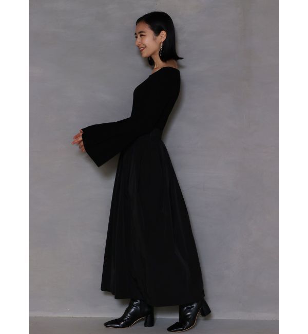 LAGUNAMOON「ドッキングタフタニットワンピース」|ワンピース|