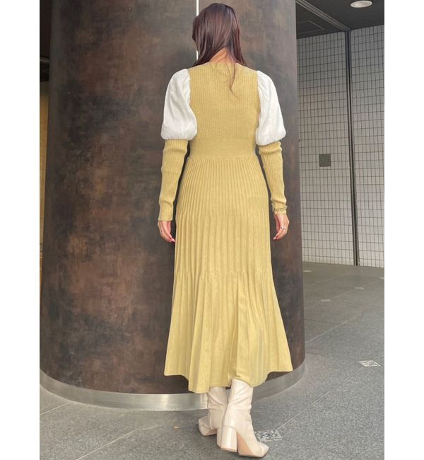 LAGUNAMOON「プリーツニットコンビワンピース」|ワンピース|