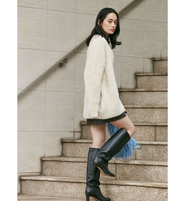 LAGUNAMOON「ミニシャギーセッケツニットカーディガン」|カーディガン|