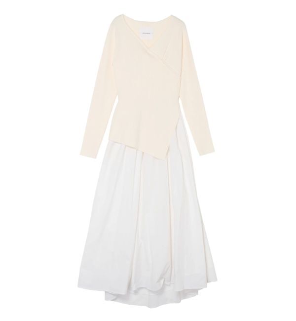 LAGUNAMOON「アシンメトリーニットドッキングワンピース」|ワンピース|