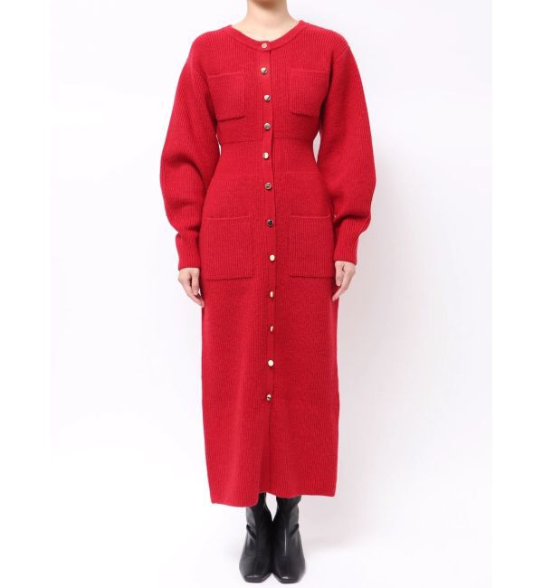 LAGUNAMOON「フロントポケットIラインニットワンピース」|ワンピース|