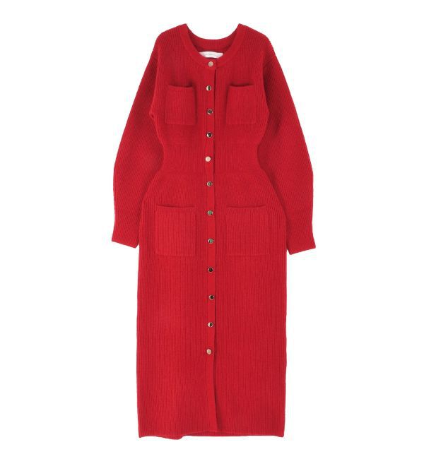 LAGUNAMOON「フロントポケットIラインニットワンピース」|ワンピース|