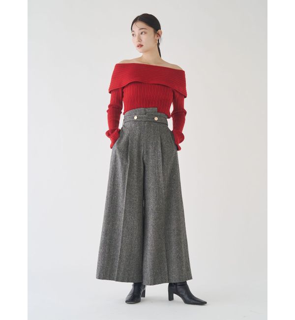 LAGUNAMOON「ウールブレンドツイードワイドパンツ」|その他|