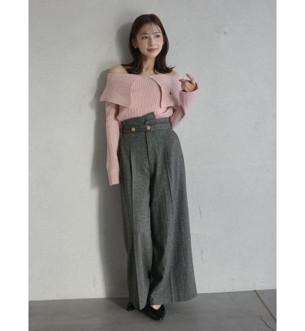 LAGUNAMOON「ウールブレンドツイードワイドパンツ」|その他|