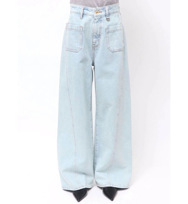 LAGUNAMOON「パッチポケットセミワイドデニムパンツ」|デニム|