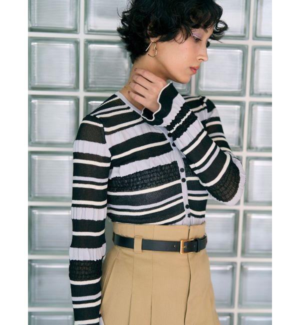 LAGUNAMOON「シアーボーダーカーデプルオーバー」|ニット・セーター|