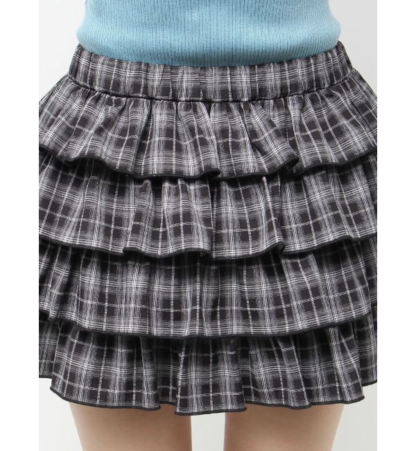 EVRIS「フリルチェックミニスカート」|スカート|