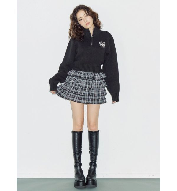 EVRIS「フリルチェックミニスカート」|スカート|