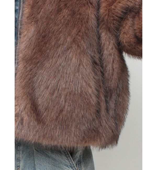 jouetie「【WEB限定】ベルトミドルファーコート」|ブルゾン・スタジャン|