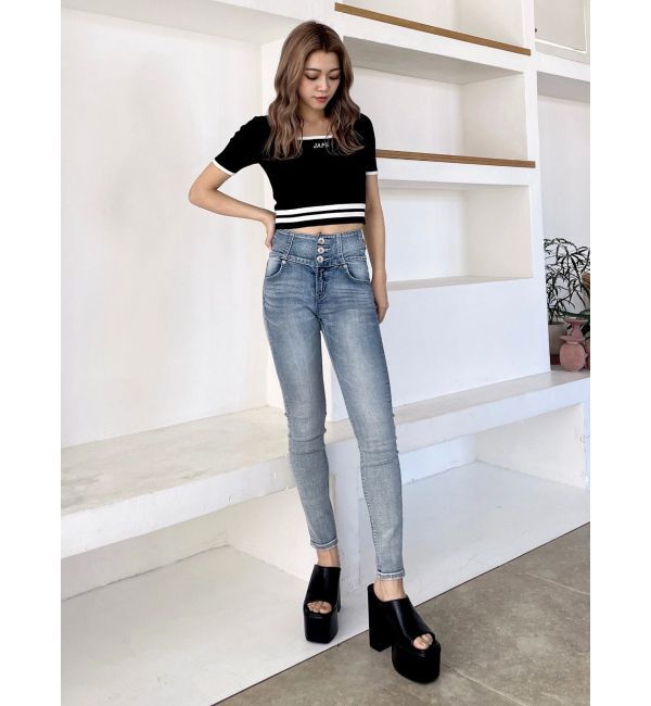 GYDA「スクエアネックHEM LINE ニットトップス」|ニット・セーター|