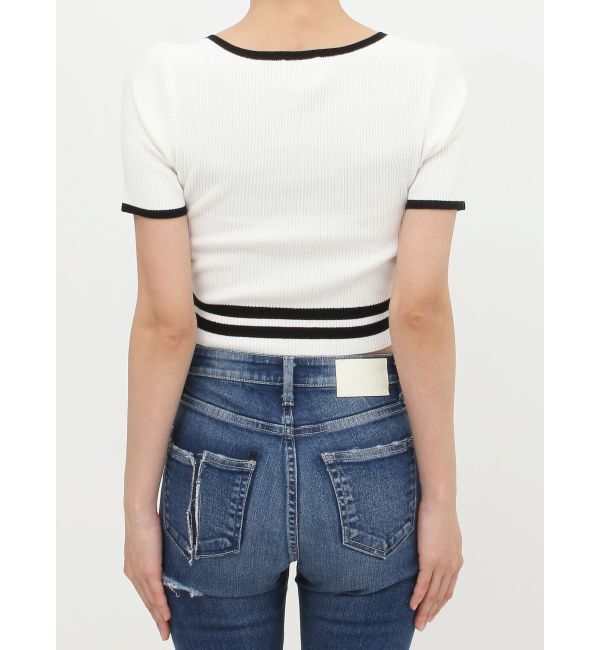 GYDA「スクエアネックHEM LINE ニットトップス」|ニット・セーター|