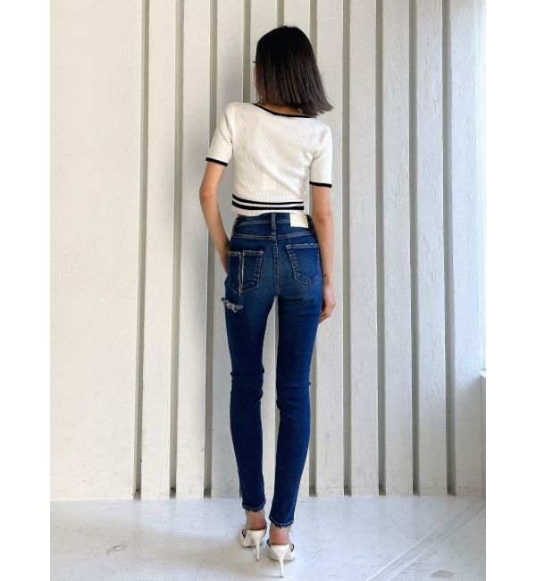 GYDA「スクエアネックHEM LINE ニットトップス」|ニット・セーター|