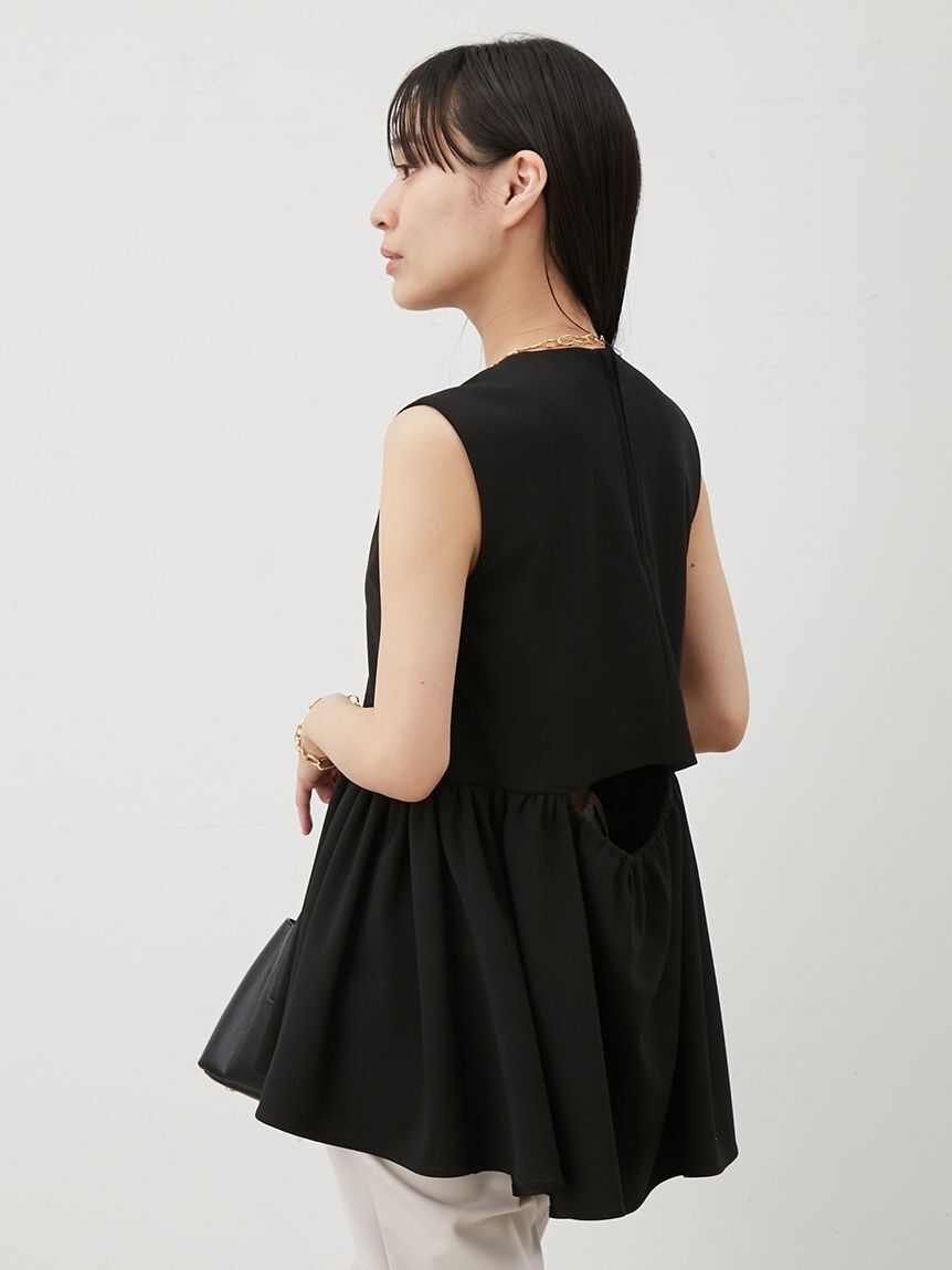 Mila Owen「後あきテールヘムペプラムカットソーブラウス」|シャツ・ブラウス|