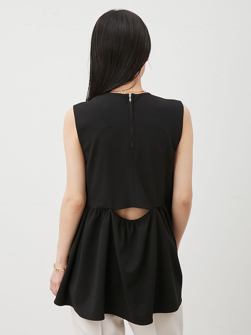 Mila Owen「後あきテールヘムペプラムカットソーブラウス」|シャツ・ブラウス|