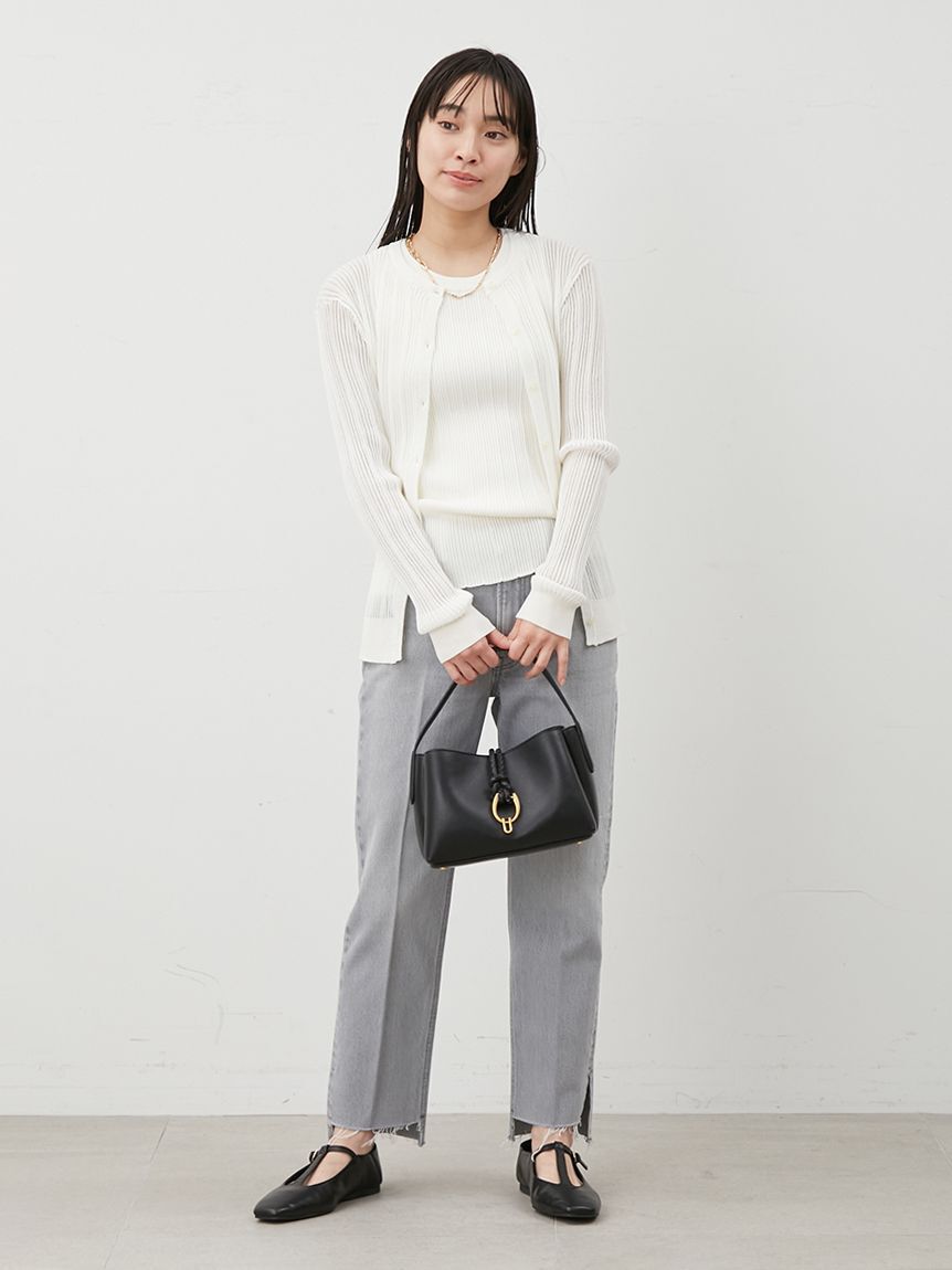 Mila Owen「シアーリブアンサンブルニットカーディガン」|カーディガン|