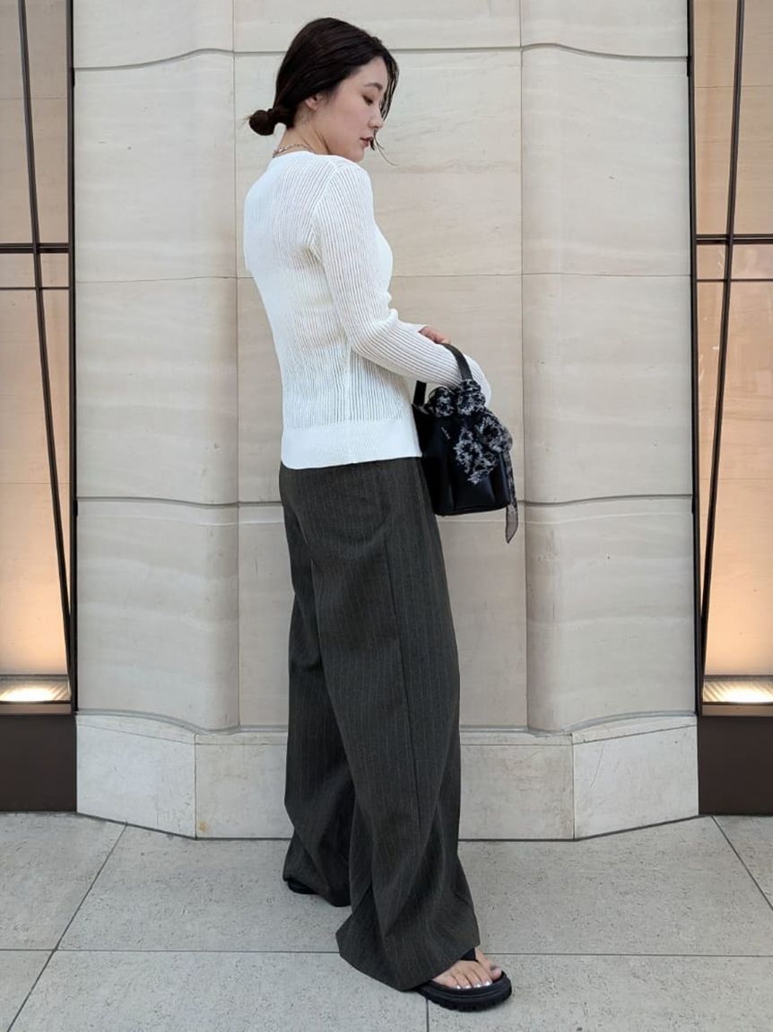 Mila Owen「シアーリブアンサンブルニットカーディガン」|カーディガン|