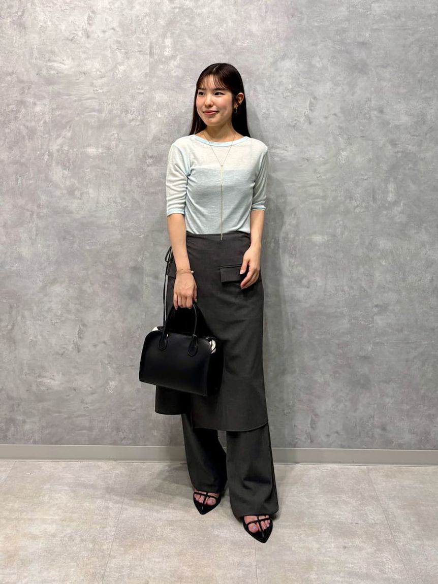 Mila Owen「巻きスカートレイヤウエストゴムシガレットパンツ」|チノ|