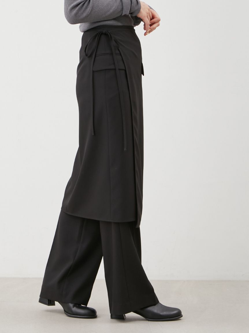 Mila Owen「巻きスカートレイヤウエストゴムシガレットパンツ」|チノ|