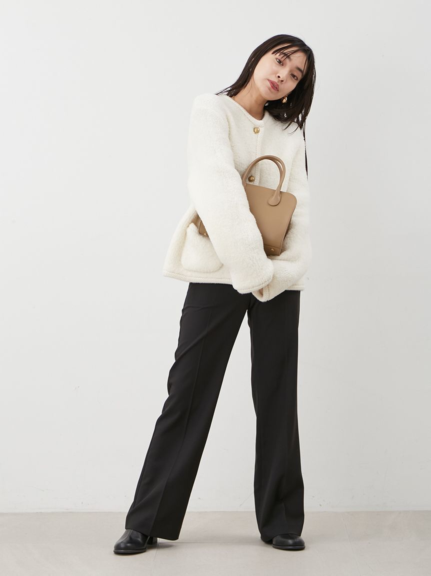 Mila Owen「巻きスカートレイヤウエストゴムシガレットパンツ」|チノ|