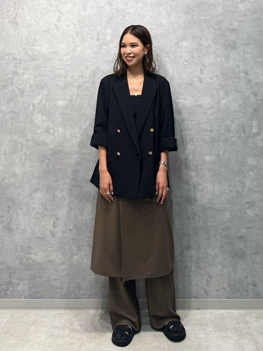 Mila Owen「巻きスカートレイヤウエストゴムシガレットパンツ」|チノ|