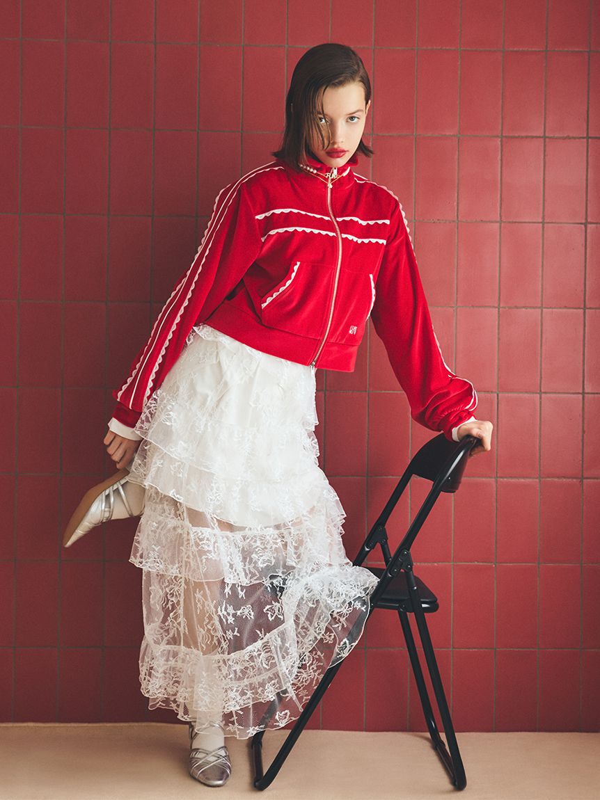 FURFUR「サイドレースベロアトラックジャケット」|ブルゾン・スタジャン|