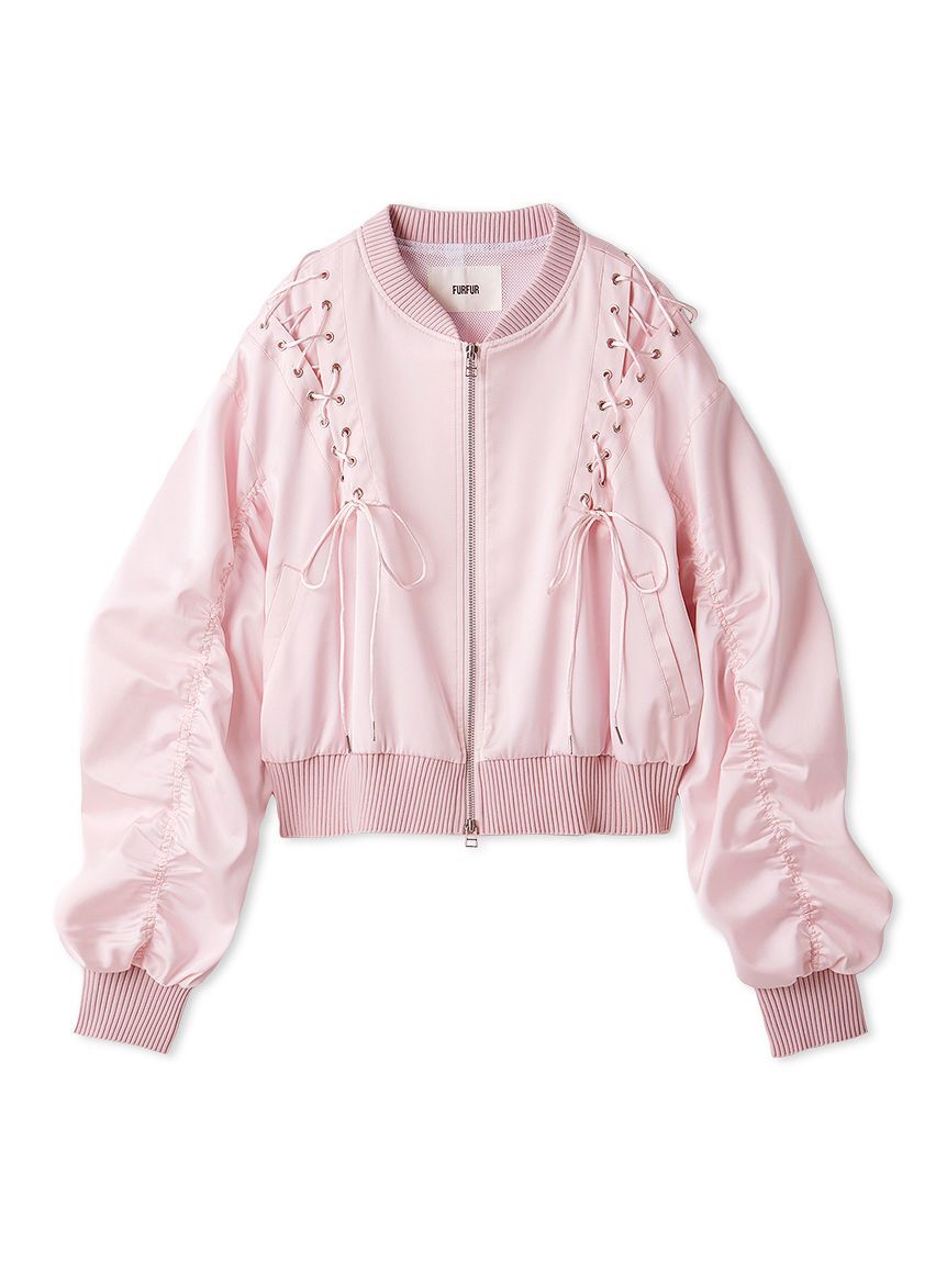 FURFUR「レースアップサテンブルゾン」|ブルゾン・スタジャン|