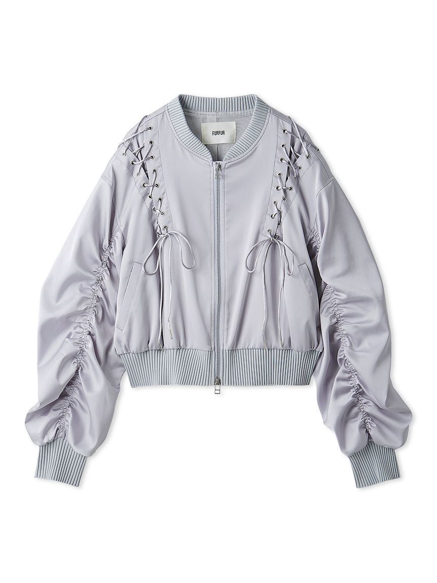 FURFUR「レースアップサテンブルゾン」|ブルゾン・スタジャン|
