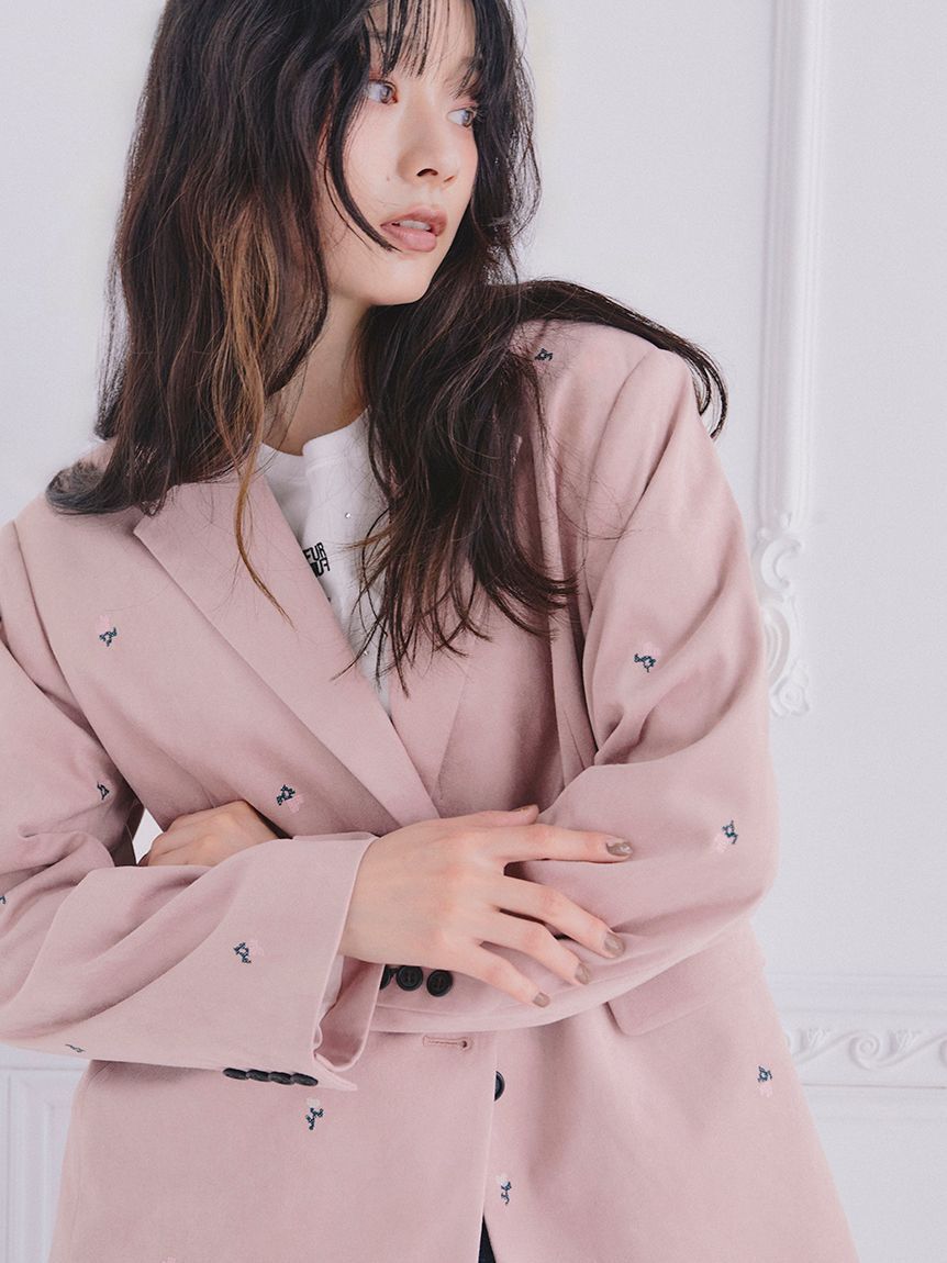 FURFUR「【限定カラー】ローズ刺繍テーラードジャケット」|テーラードジャケット|