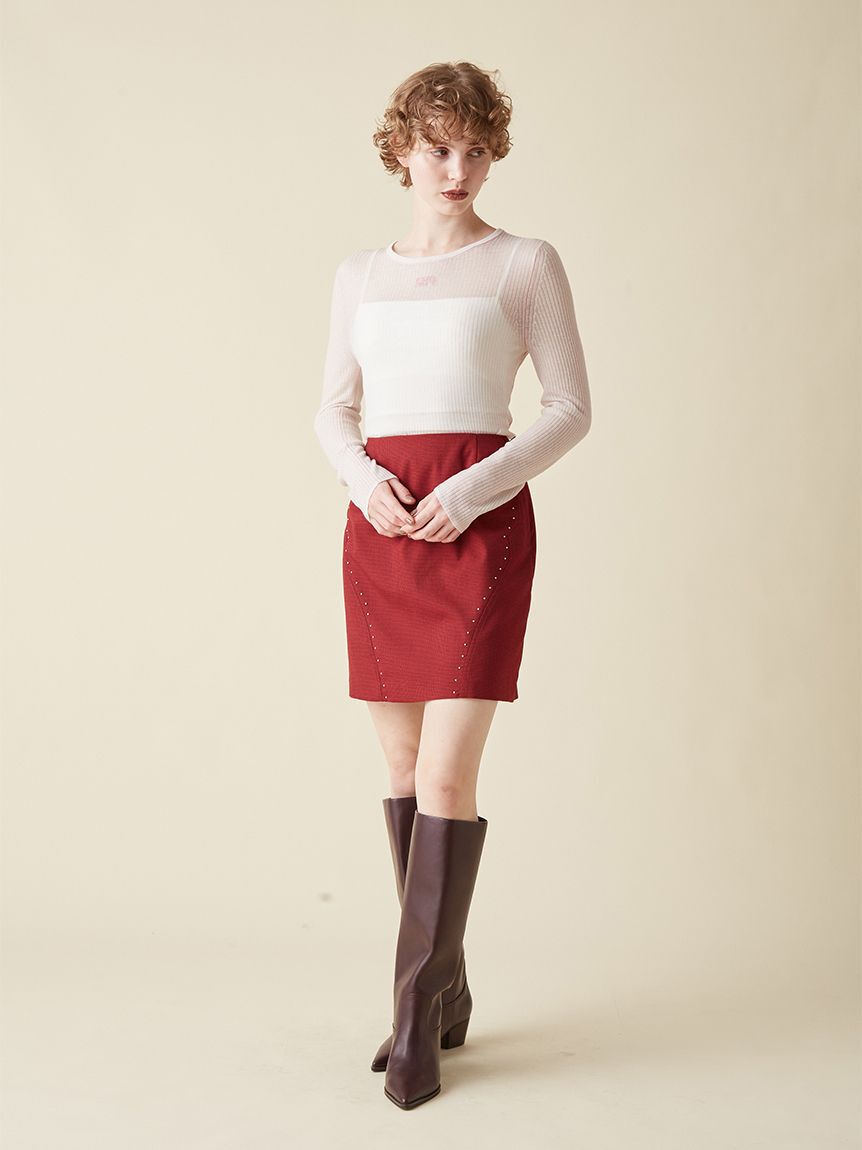 FURFUR「スタッズデザインミニスカート」|スカート|