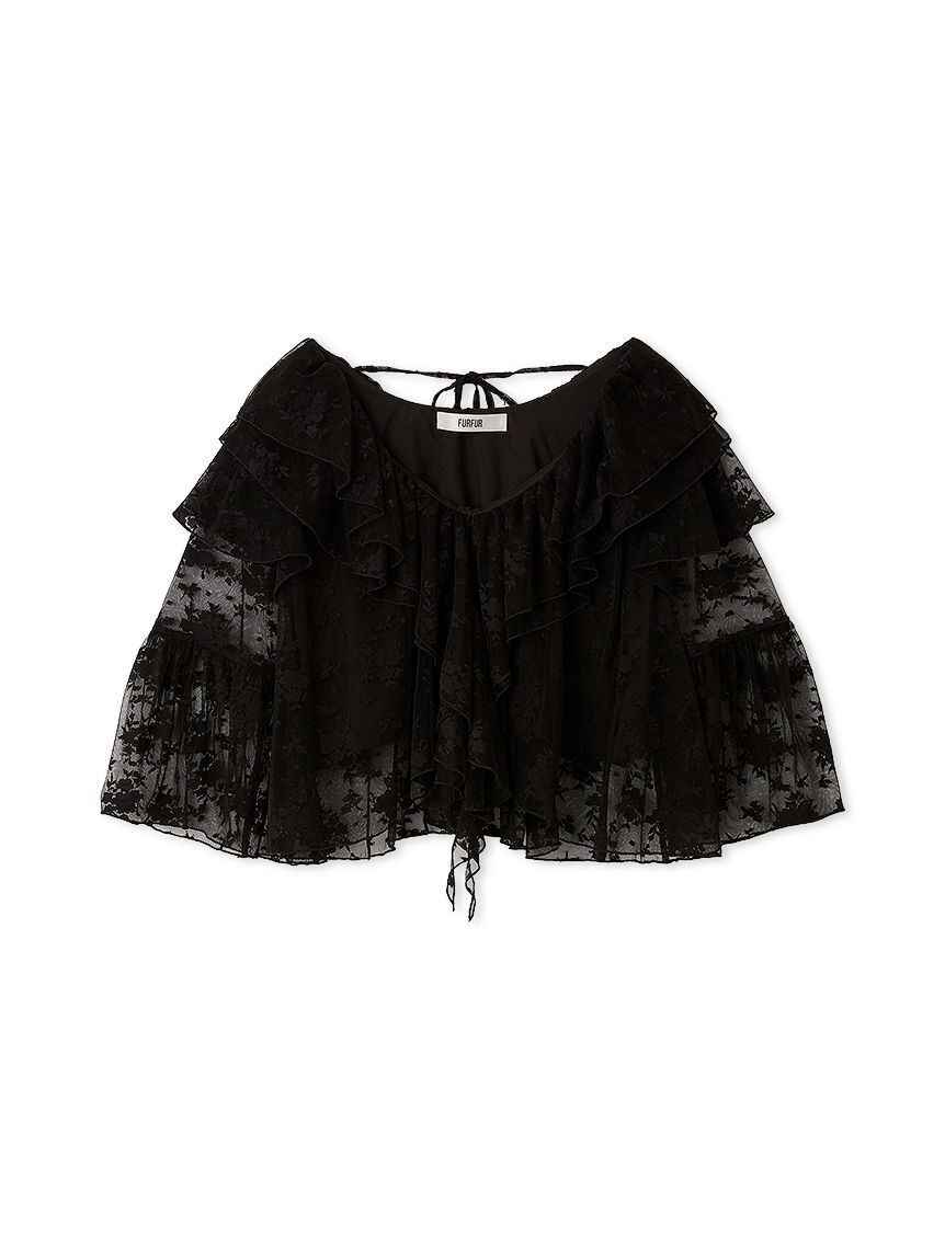 FURFUR「フラワーレースラッフルブラウス」|シャツ・ブラウス|