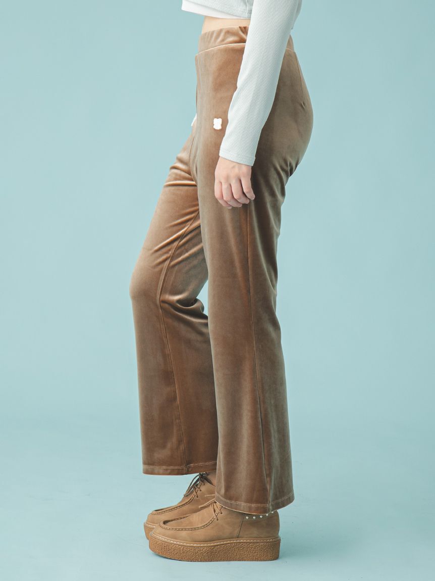 FURFUR「リボン刺繍イージーベロアパンツ」|チノ|
