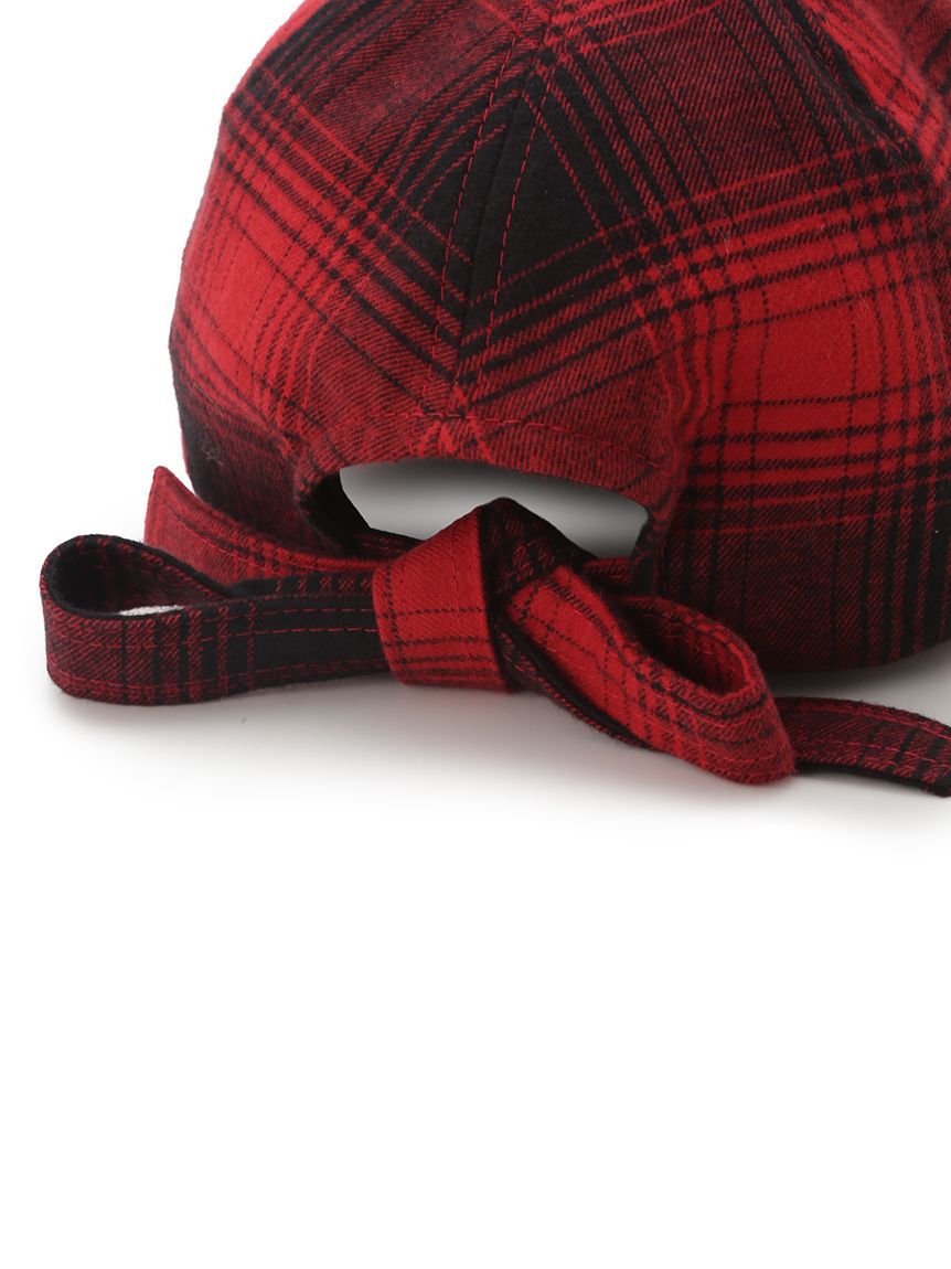 FURFUR「バックリボンチェック柄キャップ」|キャップ・キャスケット|