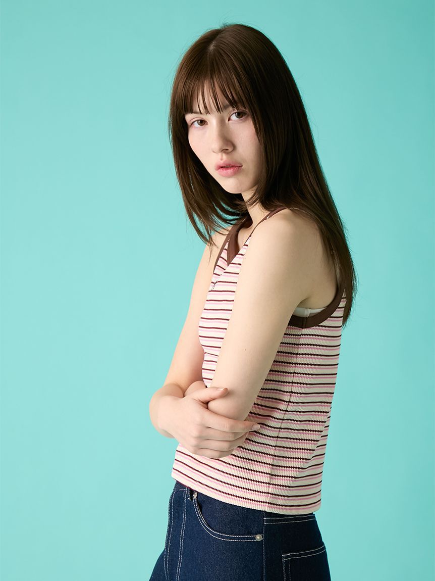 FURFUR「ロゴ刺繍ボーダータンクトップ」|タンクトップ|