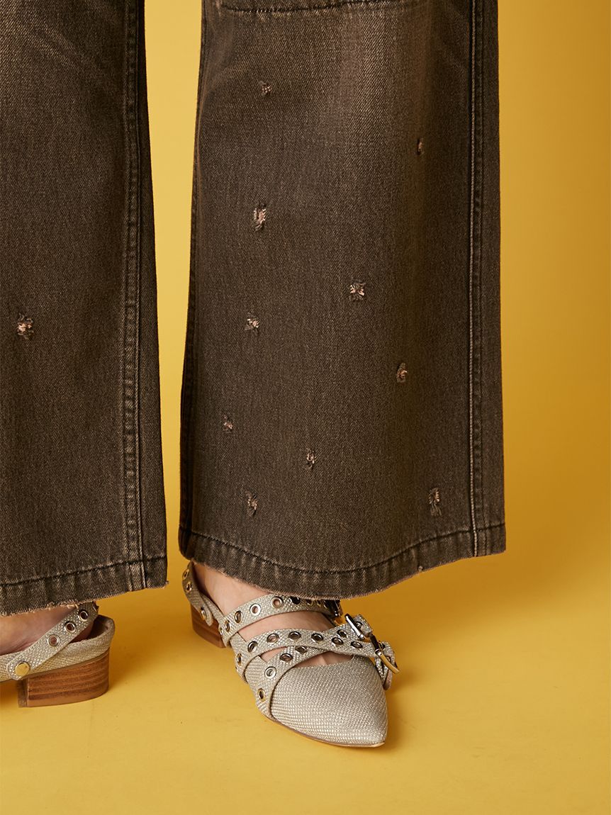 FURFUR「レースクラッシュデニムパンツ」|デニム|