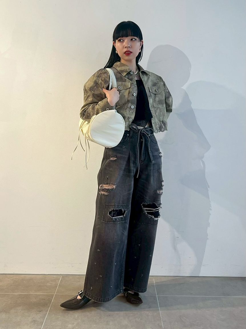 FURFUR「レースクラッシュデニムパンツ」|デニム|