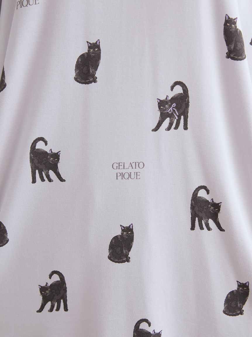 gelato pique「CAT総柄ロンT」|ルームウェア|