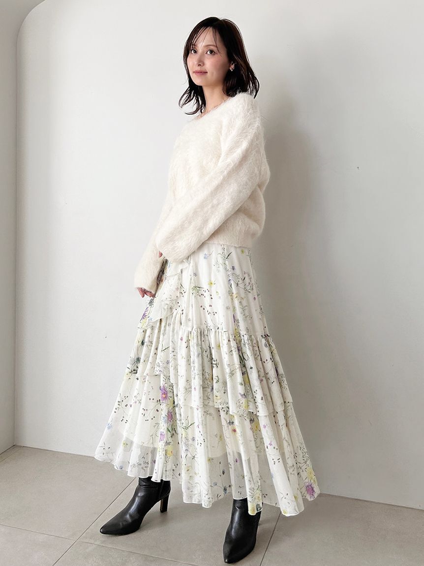 SNIDEL「ラッフルフリルティアードスカート」|スカート|