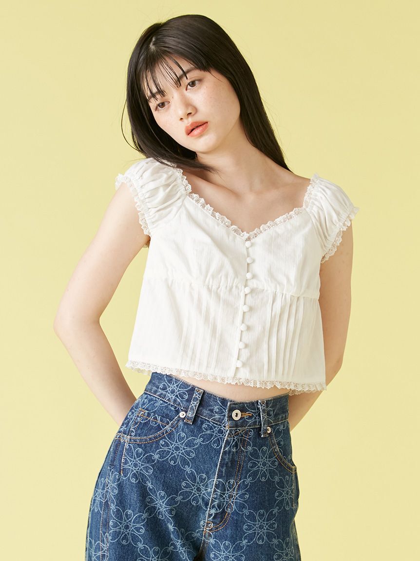 LILY BROWN「コットンレースヴィンテージブラウス」|シャツ・ブラウス|