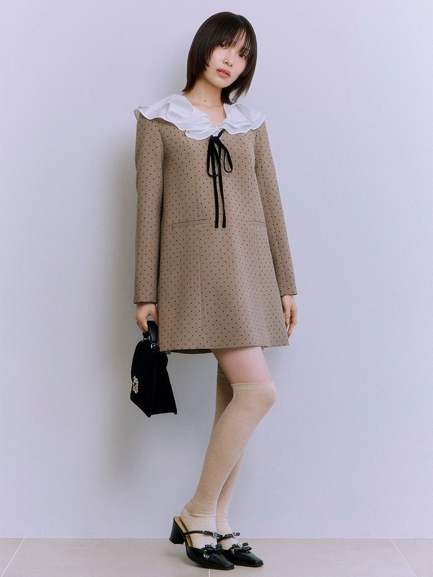 LILY BROWN「ラッフルカラー付きミニワンピース(Hearts2Hearts着用)」|ワンピース|