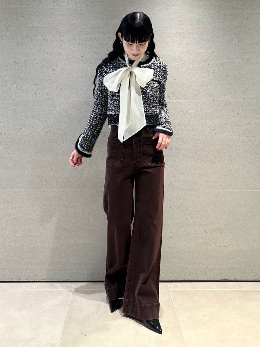 LILY BROWN×MARY QUANT】デイジー釦ツイードニットジャケット