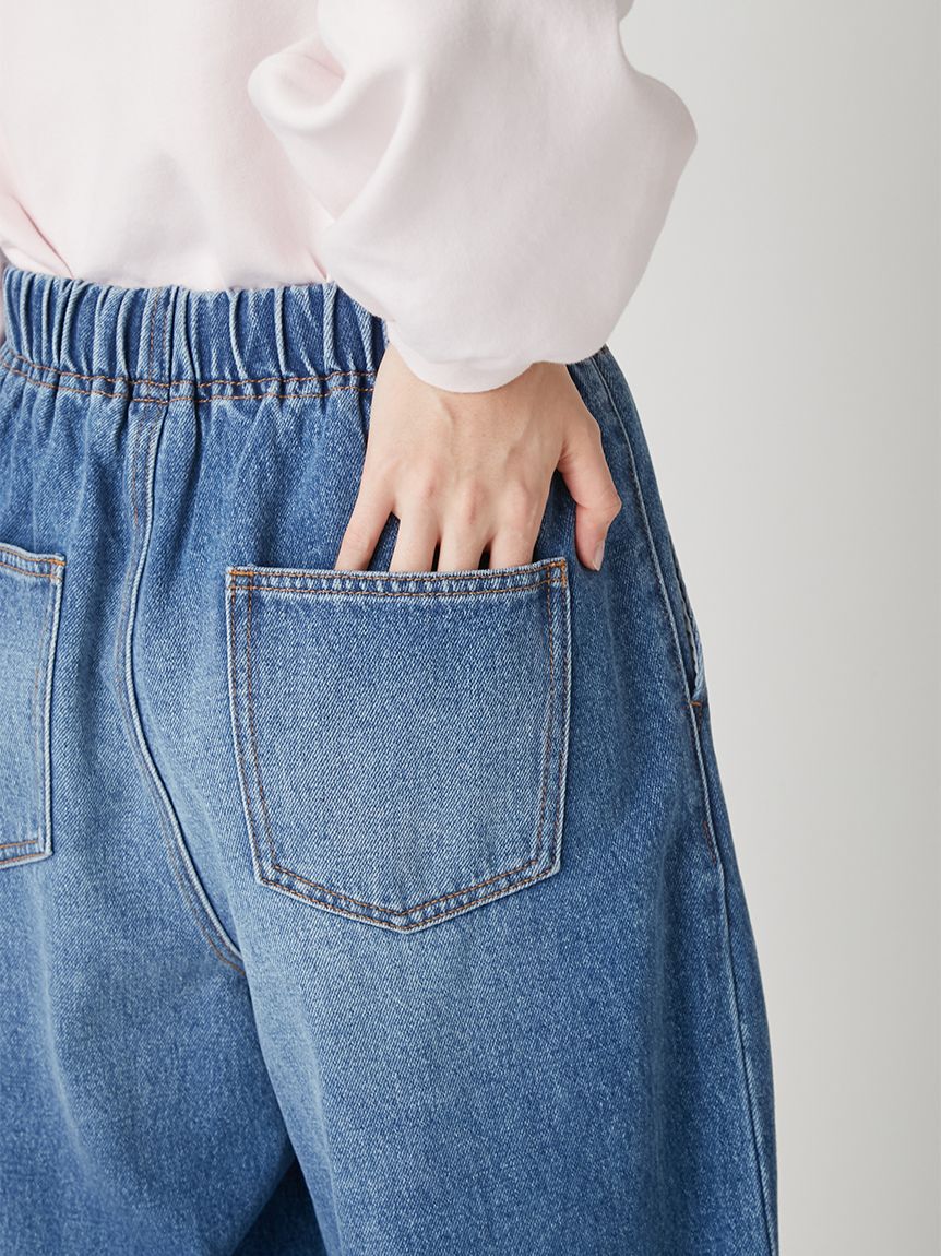 LILY BROWN「【WEB限定00サイズ】ワイドレッグイージーデニムパンツ」|デニム|