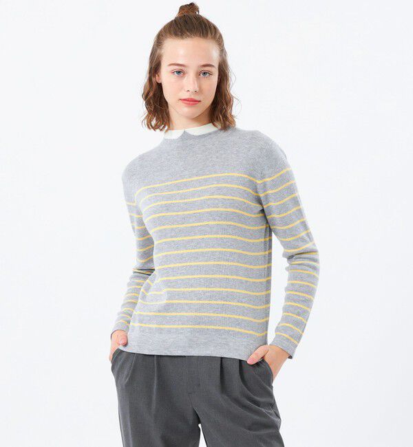 MACKINTOSH PHILOSOPHY「【2025年秋冬モデル】Cleric Collar Knit ウールブレンド」|ニット・セーター|グレー