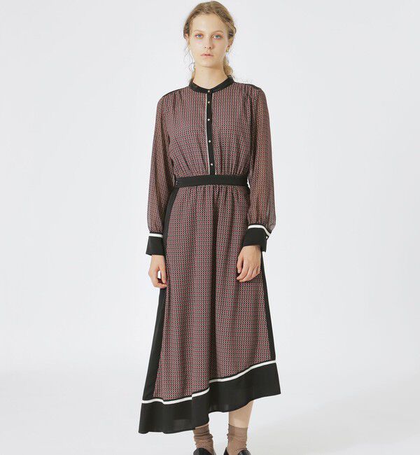  「【ドラマ着用商品】フラスコジオメトリックプリントワンピース」|ワンピース|ブラック