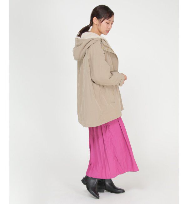 ikka「ボアライナー2WAYミドルマウンテンパーカー」|ブルゾン・スタジャン|