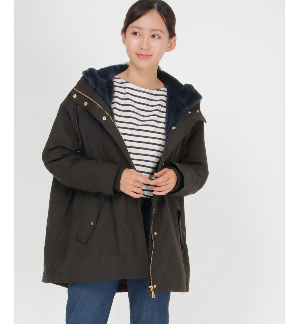 ikka「ボアライナー2WAYミドルマウンテンパーカー」|ブルゾン・スタジャン|