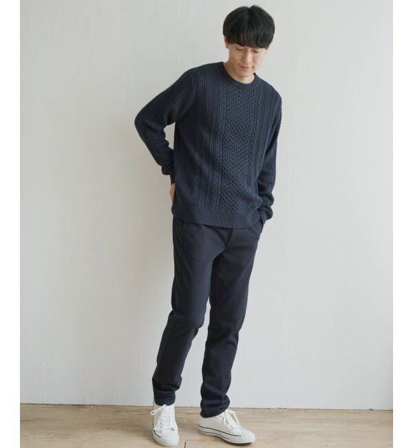 ikka「抗菌アランケーブルリサイクルニット」|プルオーバー|