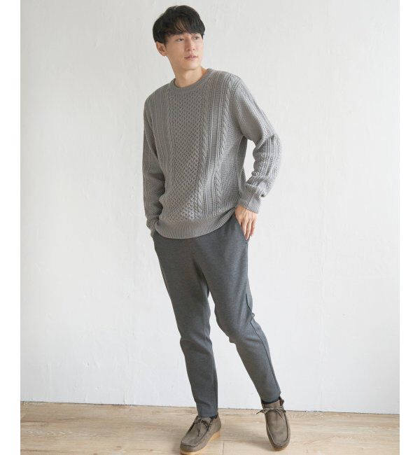 ikka「抗菌アランケーブルリサイクルニット」|プルオーバー|
