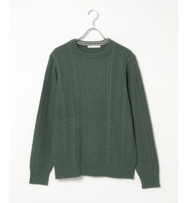 ikka「抗菌アランケーブルリサイクルニット」|プルオーバー|