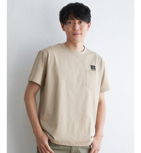 ikka「【吸水速乾】RUSSELL ATHLETIC ラッセルアスレチック ドライパワーポケTシャツ」|Tシャツ・カットソー|ベージュ