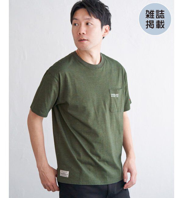 ikka「【雑誌MonoMax5月号掲載】URBAN NATURE LIFE アーバンネイチャーライフ 刺繍ポケットTシャツ」|Tシャツ・カットソー|カーキ